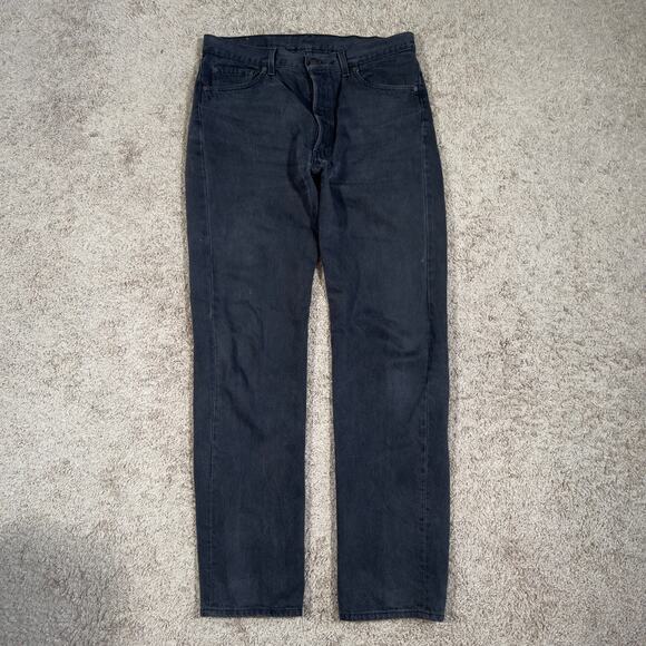 Vintage Levis 501 Jeans Mens 35X34 Black Straight Button Fly Denim Pants 90s USA - Picture 1 of 13